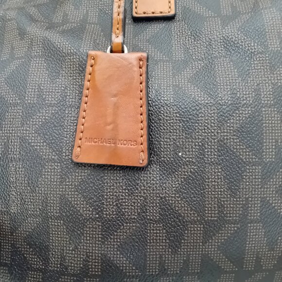 Michael Kors Hamilton Est/West Brown Logo Satchel Purse Bag - Picture 14 of 16